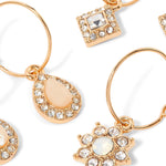 Accessorize London Women'S Pink Set Of 3 Flower Halo Hoop Earring Pack