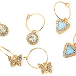 Accessorize London Women'S Blue Set Of 3 Butterfly Hoop Earring Pack