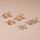 Accessorize London Women'S Gold Set Of 5 Moon Stud Earring Pack