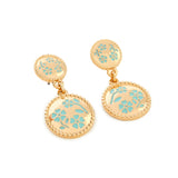 Accessorize London Women'S Gold Flower Imprint Short Drop Earring