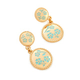 Accessorize London Women'S Gold Flower Imprint Short Drop Earring
