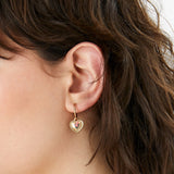 Accessorize London Women's Romantic Ramble Rose Print Heart Earring
