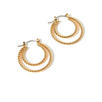 Accessorize London Women's Romantic Ramble Gold Twisted Double Hoop Earring