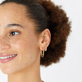 Accessorize London Women's Romantic Ramble Gold Twisted Double Hoop Earring