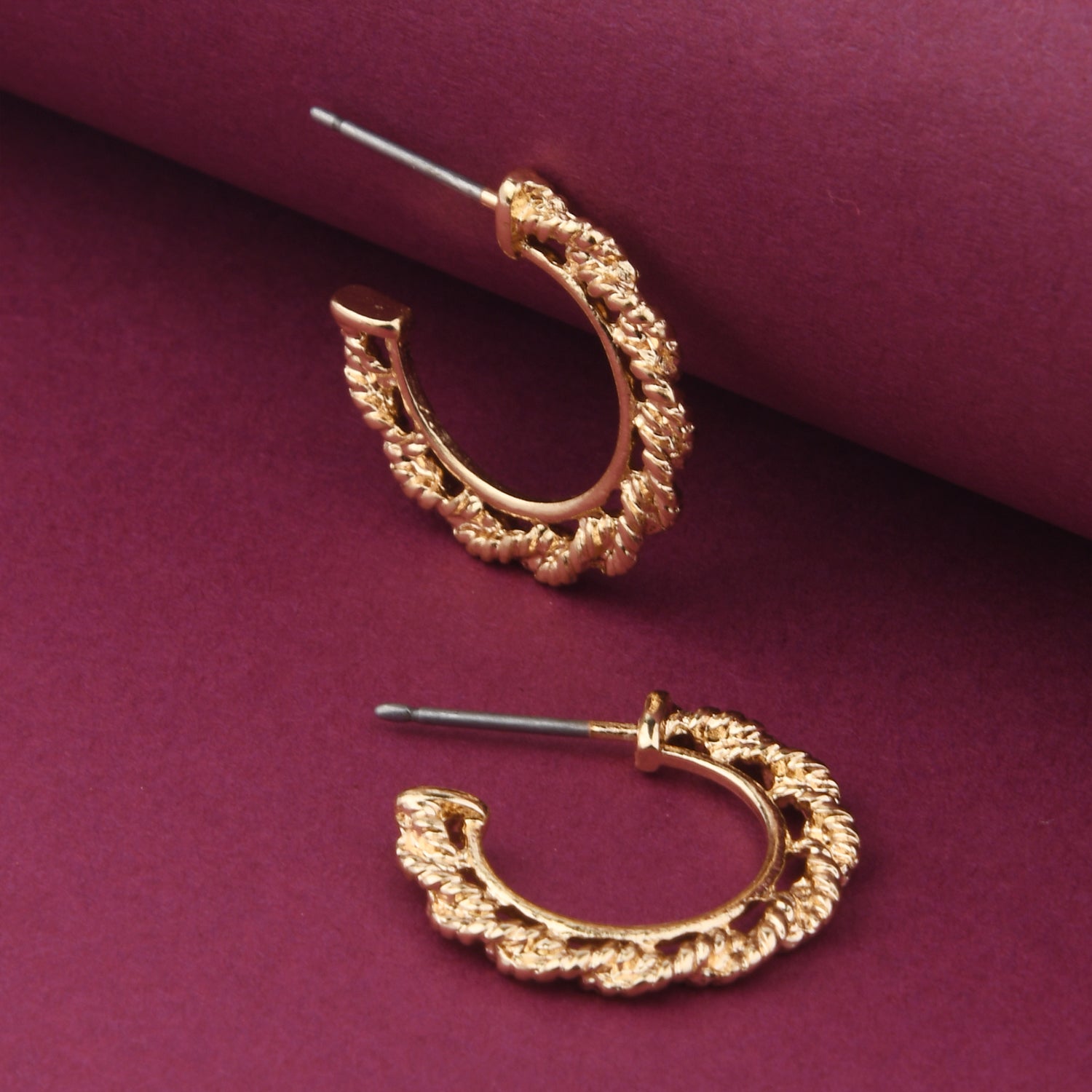 Accessorize London Women'S Gold Twisted Detail Hoop Earring