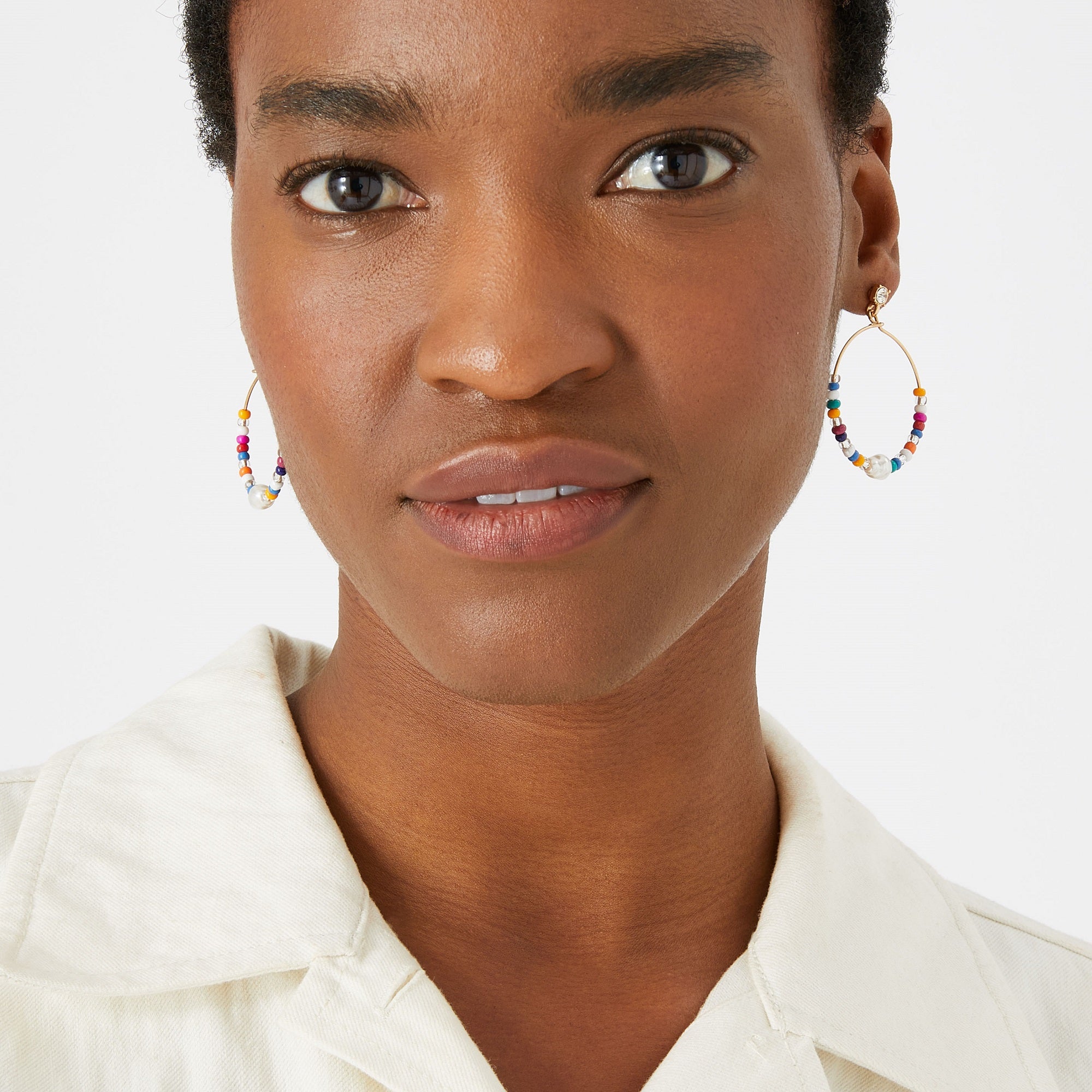 Accessorize London Women's Eye Candy Pearl Brights Hoop Earrings