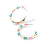 Accessorize London Women'S Multi Colour Flower Beaded Hoop Earring