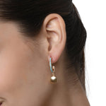 Accessorize London Women'S Bue Shell & Stone Inlay Hoop Earring