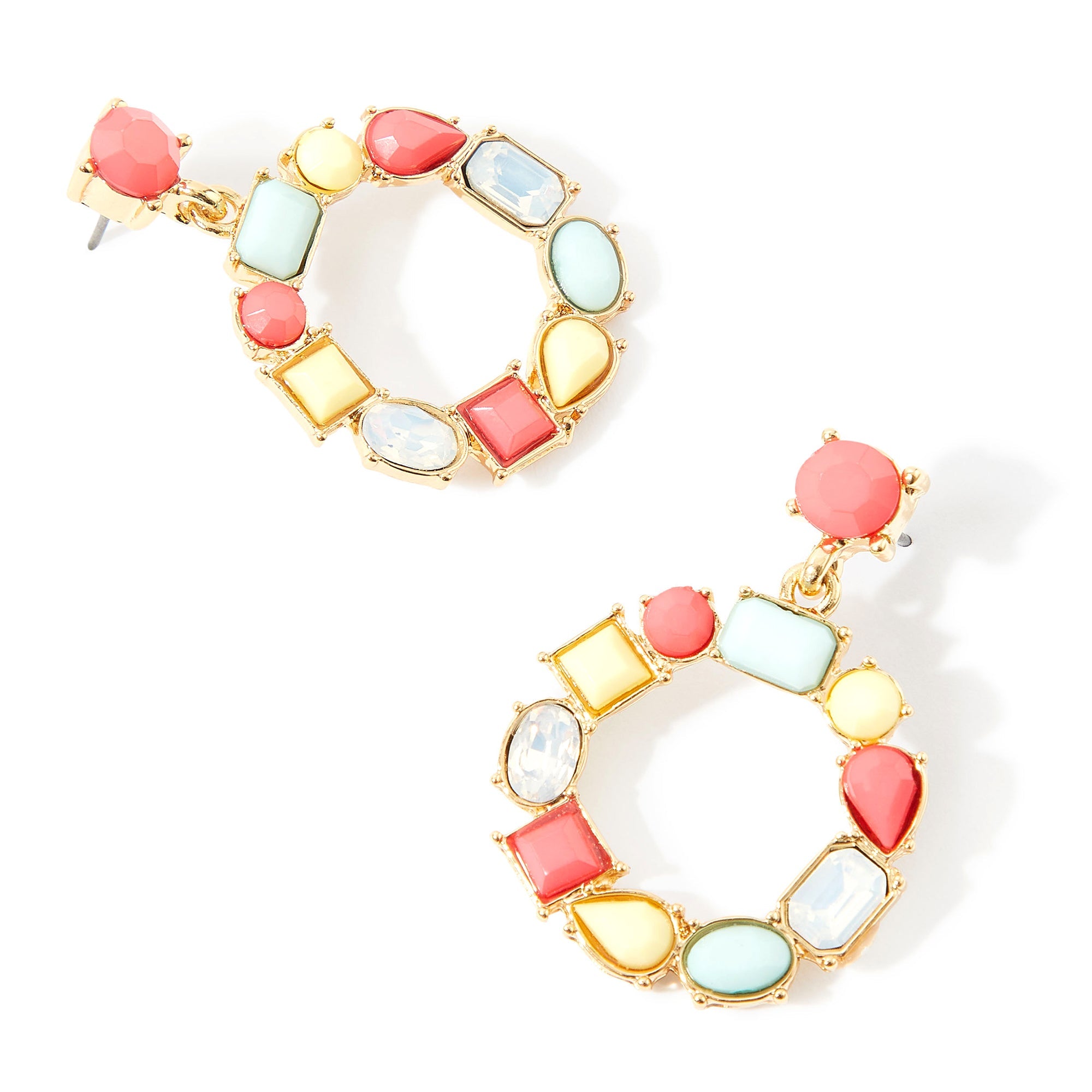 Accessorize London Women's pink Stones Short Drop Earring