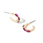 Accessorize London Women'S Pink Bubble Stone Huggie Hoop Earring
