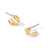 Accessorize London Women'S Gold Crossover Small Hoop Earring