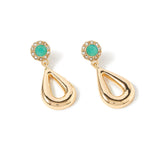 Accessorize London Women'S Gold & Green Halo Stud And Teardrop Earring