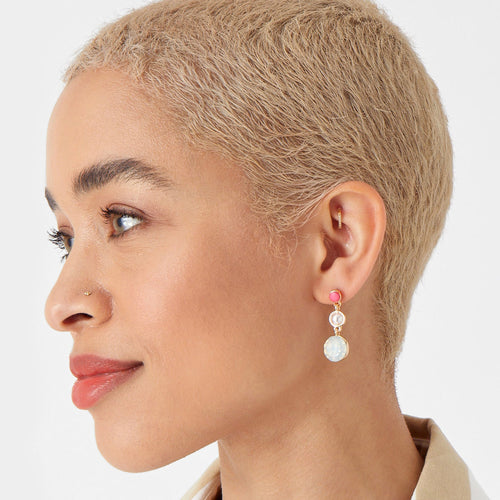 Accessorize London Women's multi Seascape Triple Gem Drop Earring