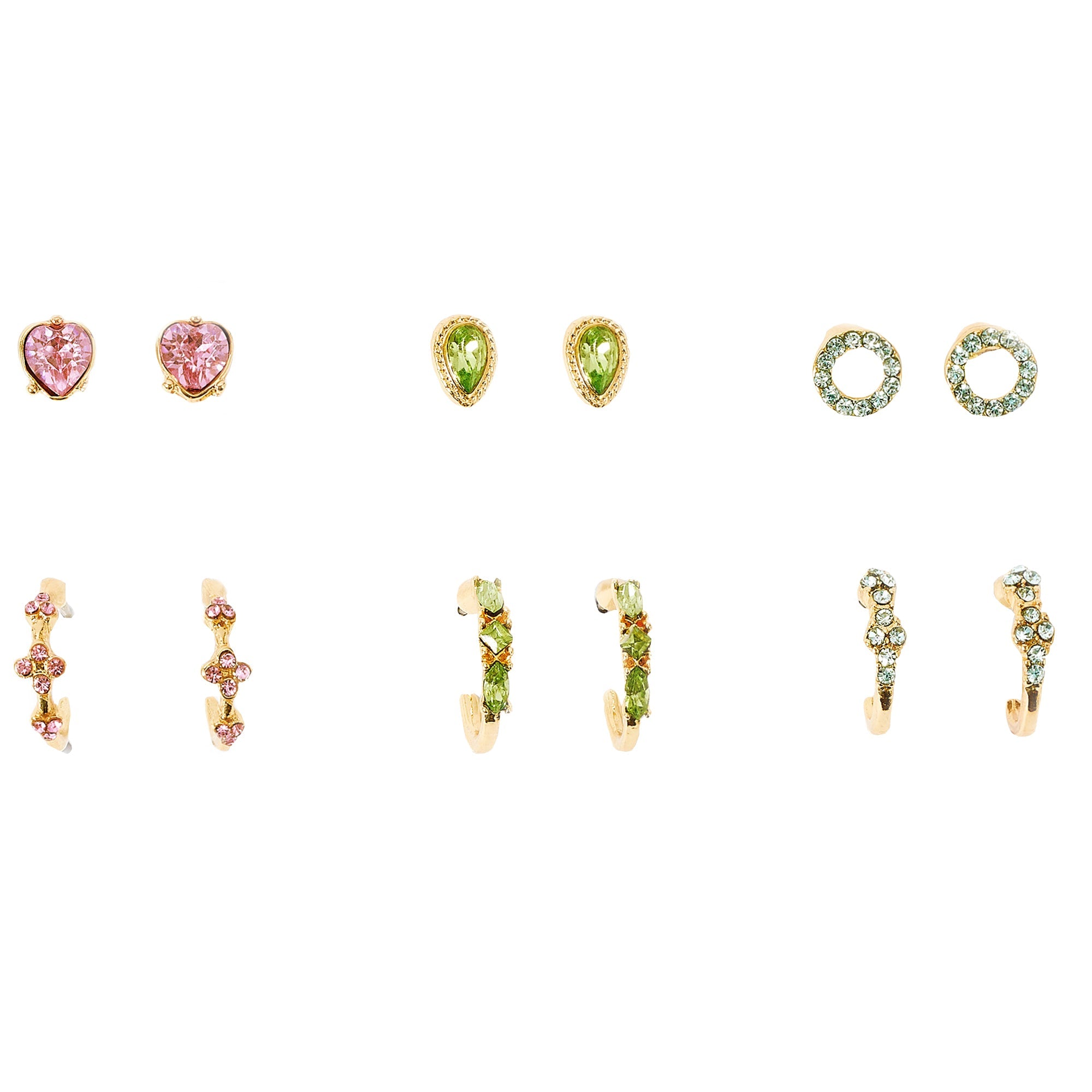 Accessorize London Women's multi Seascape Pack of 6 Huggie & Stud Earring Set