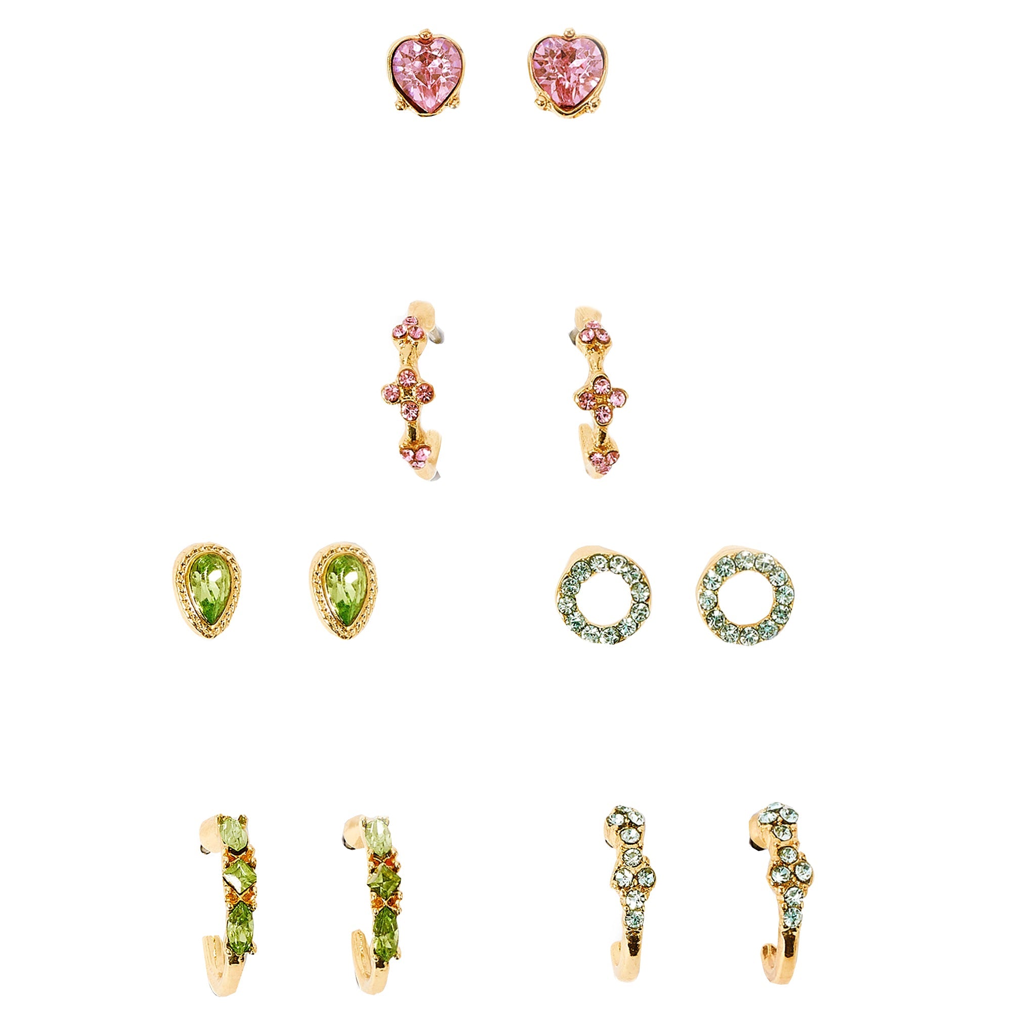 Accessorize London Women's multi Seascape Pack of 6 Huggie & Stud Earring Set