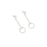 925 Pure Sterling Silver Rec Boho Circle Drop Stud Earring For Women
