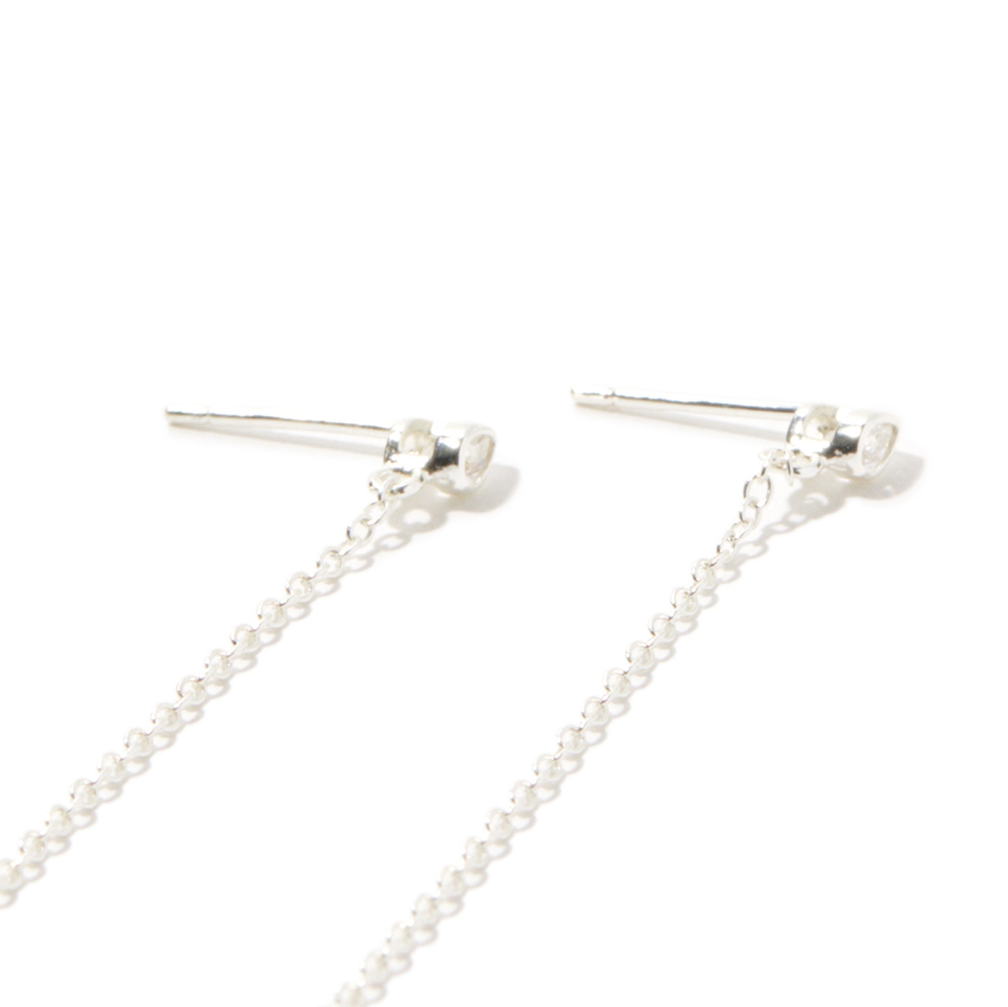 925 Pure Sterling Silver Cz Teardrop Chain Drop Earrings For Women - Accessorize India