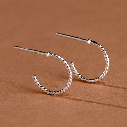 925 Pure Sterling Sterling Silver Twisted Rope Hoops Earring For Women