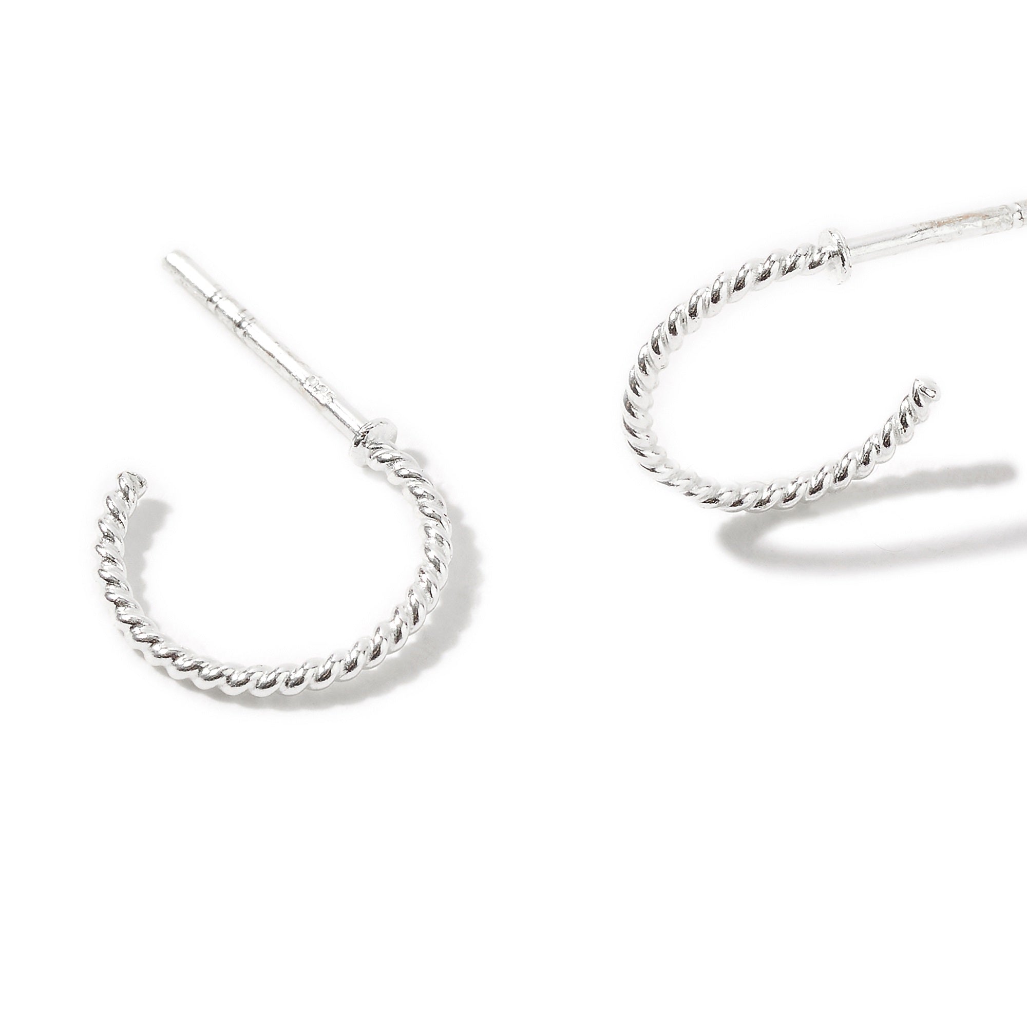 925 Pure Sterling Sterling Silver Twisted Rope Hoops Earring For Women