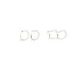 925 Pure Sterling Silver Set of 2 Hex And Round Hoop Earring For Women