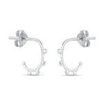 925 Pure Sterling Silver Bobble Stud Hoops Earring For Women