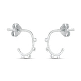 925 Pure Sterling Silver Bobble Stud Hoops Earring For Women