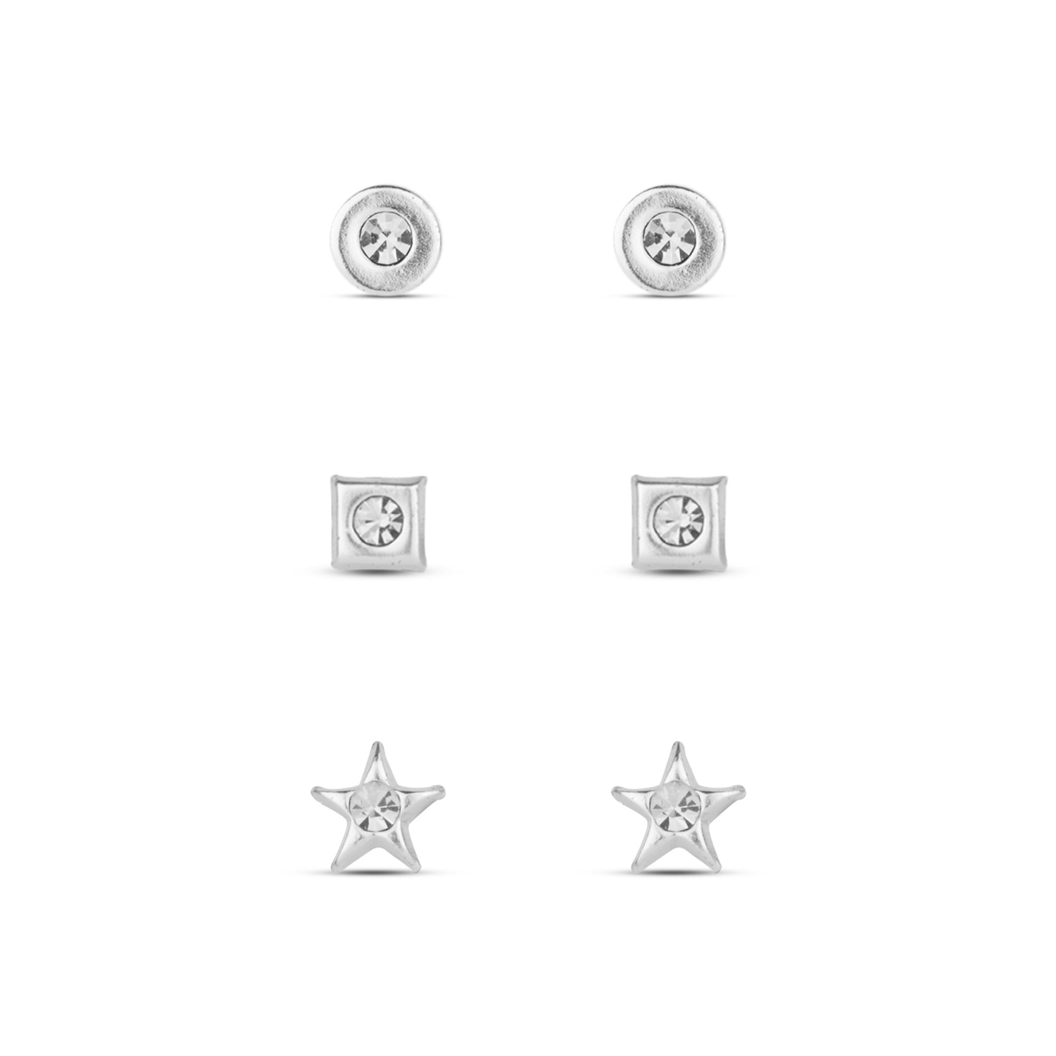 Buy Sterling Silver Cubic Zirconia Stud Earrings Set for Women Teen Girls Small  Silver Studs Ear Rings by DreamSter (4 Pairs Sterling Silver CZ Stud  Earrings) Online at Lowest Price Ever in