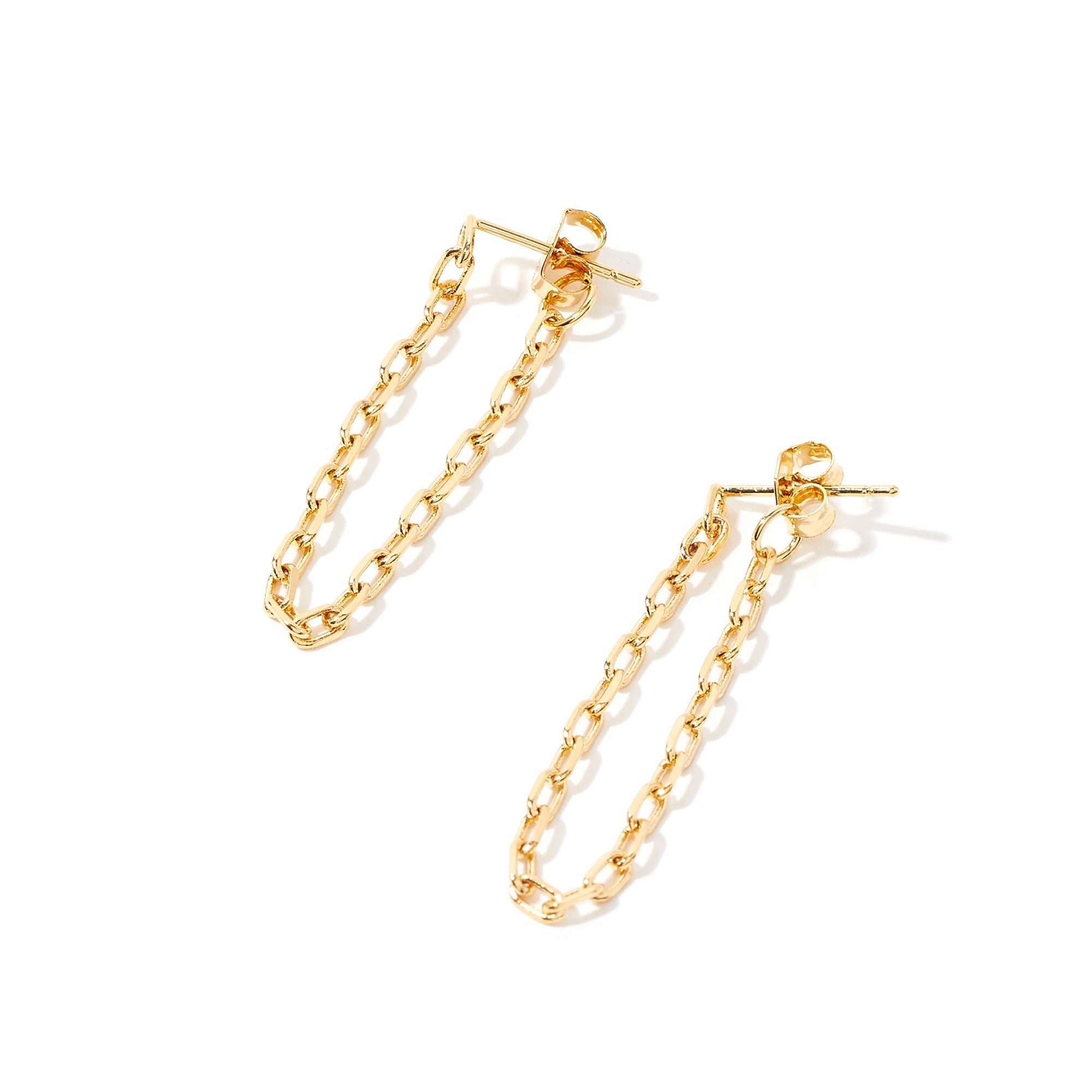 Real Gold Plated Fancy Paperclip Drop Earrings For Women By Accessorize London