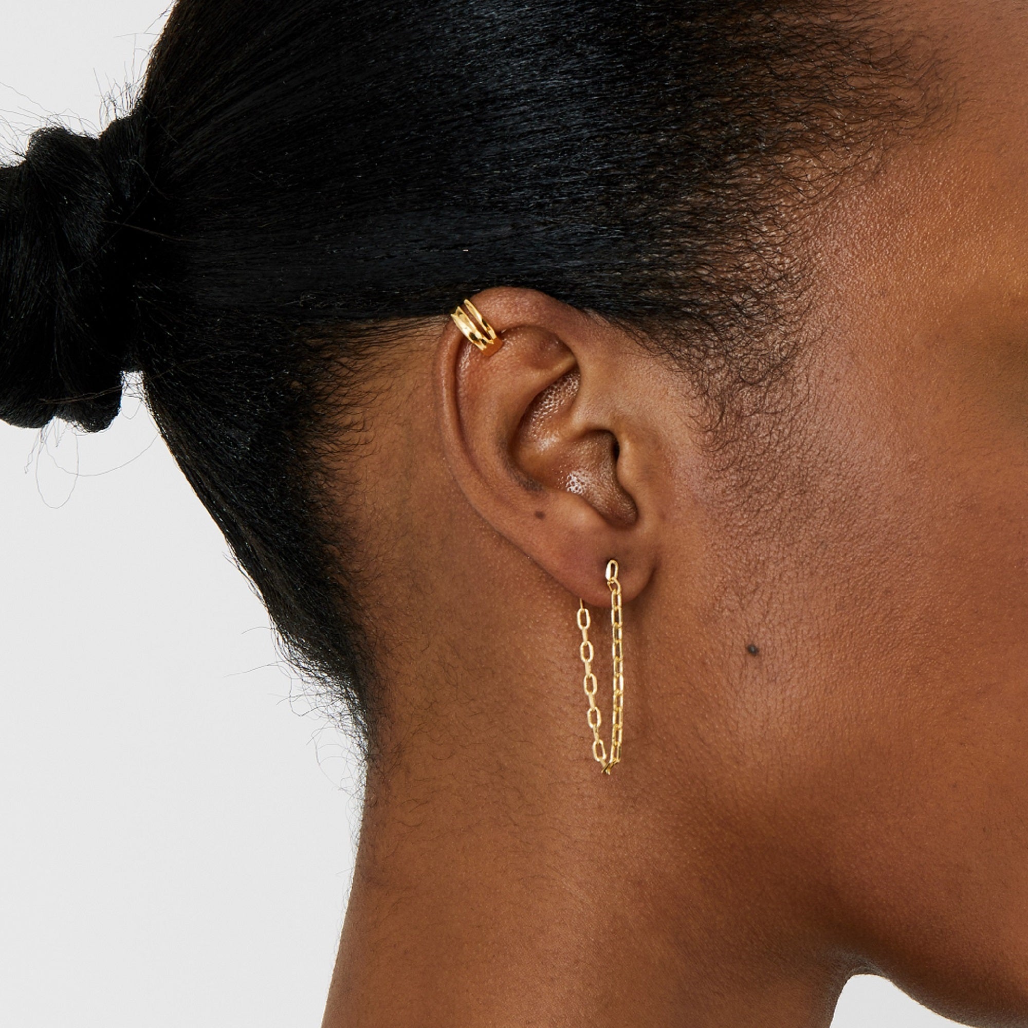 Real Gold Plated Fancy Paperclip Drop Earrings For Women By Accessorize London