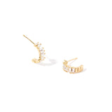 Real Gold Plated Sparkle Mini Baguette Hoop Earring For Women By Accessorize London