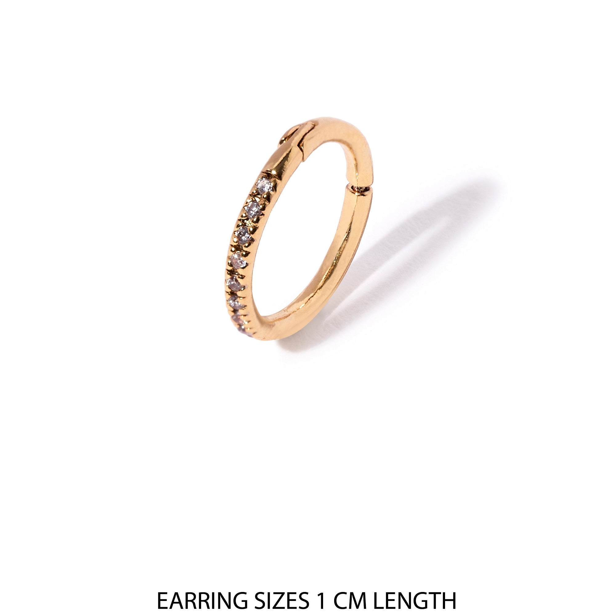 Real Gold Plated Clicker Pave Hoop Earring For Women By Accessorize London