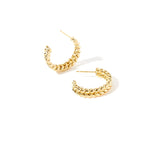 Real Gold Plated Limited Braided Hoops Earring For Women By Accessorize London