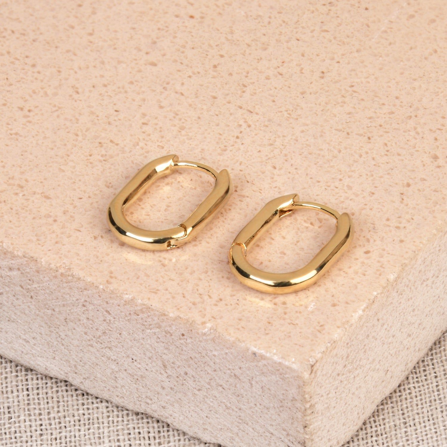 Real Gold Plated Oval Hoops Earring For Women By Accessorize London