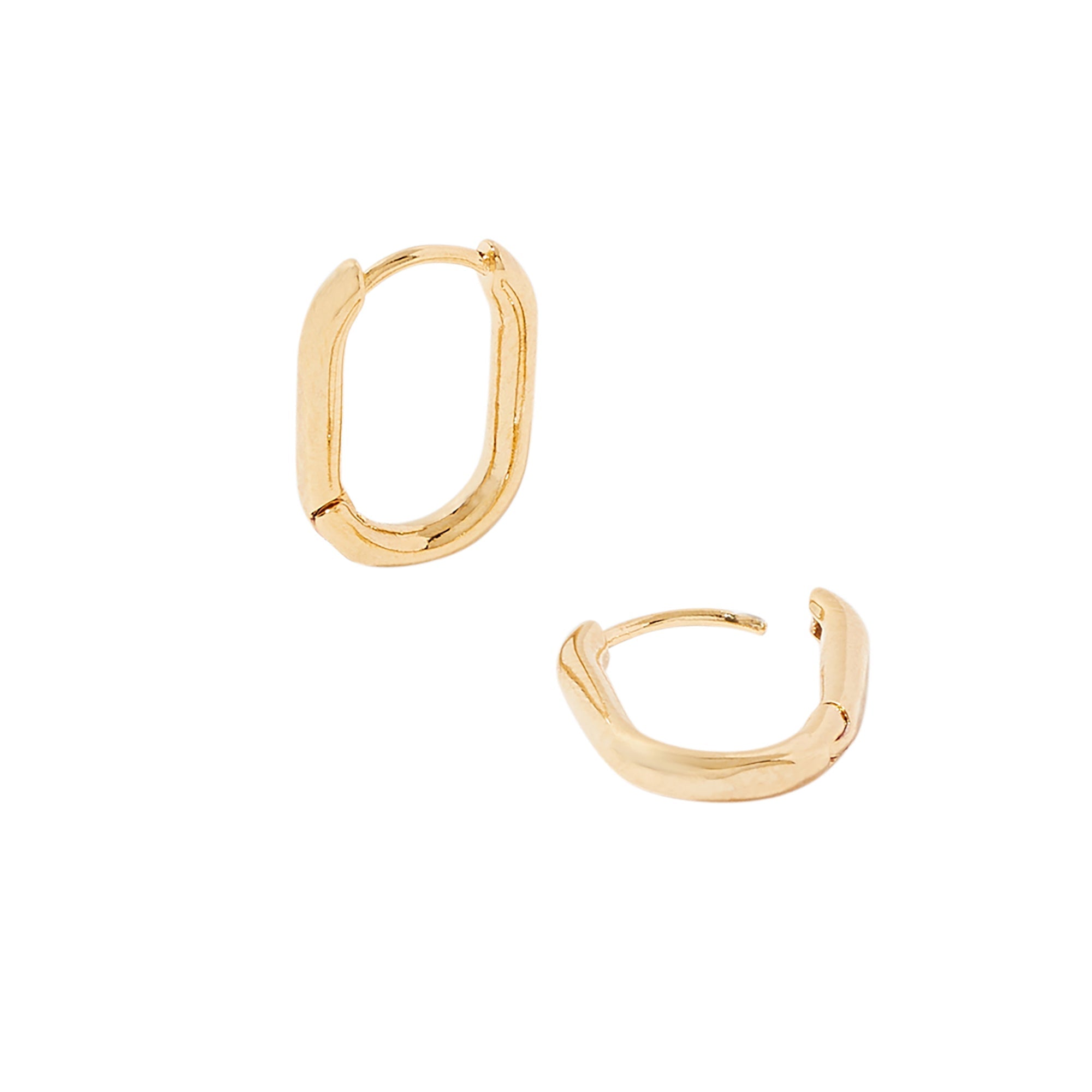 Real Gold Plated Oval Hoops Earring For Women By Accessorize London