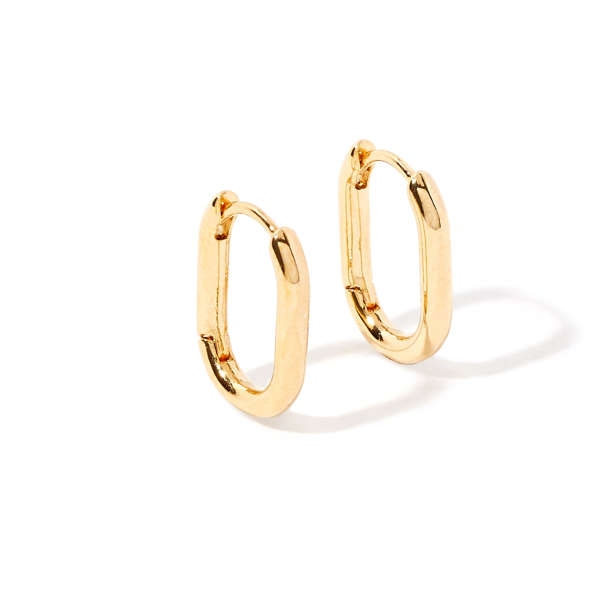 Real Gold Plated Oval Hoops Earring For Women By Accessorize London