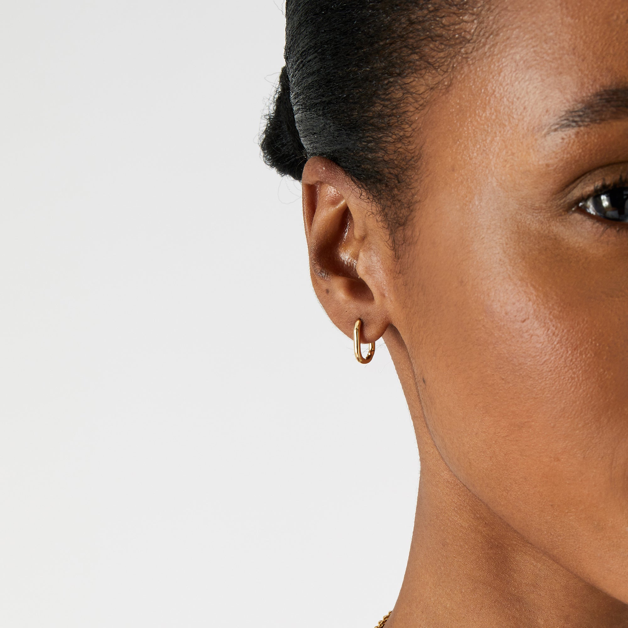 Real Gold Plated Oval Hoops Earring For Women By Accessorize London