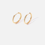 Real Gold Plated Heirloom Large Twist Hoops Earring For Women By Accessorize London