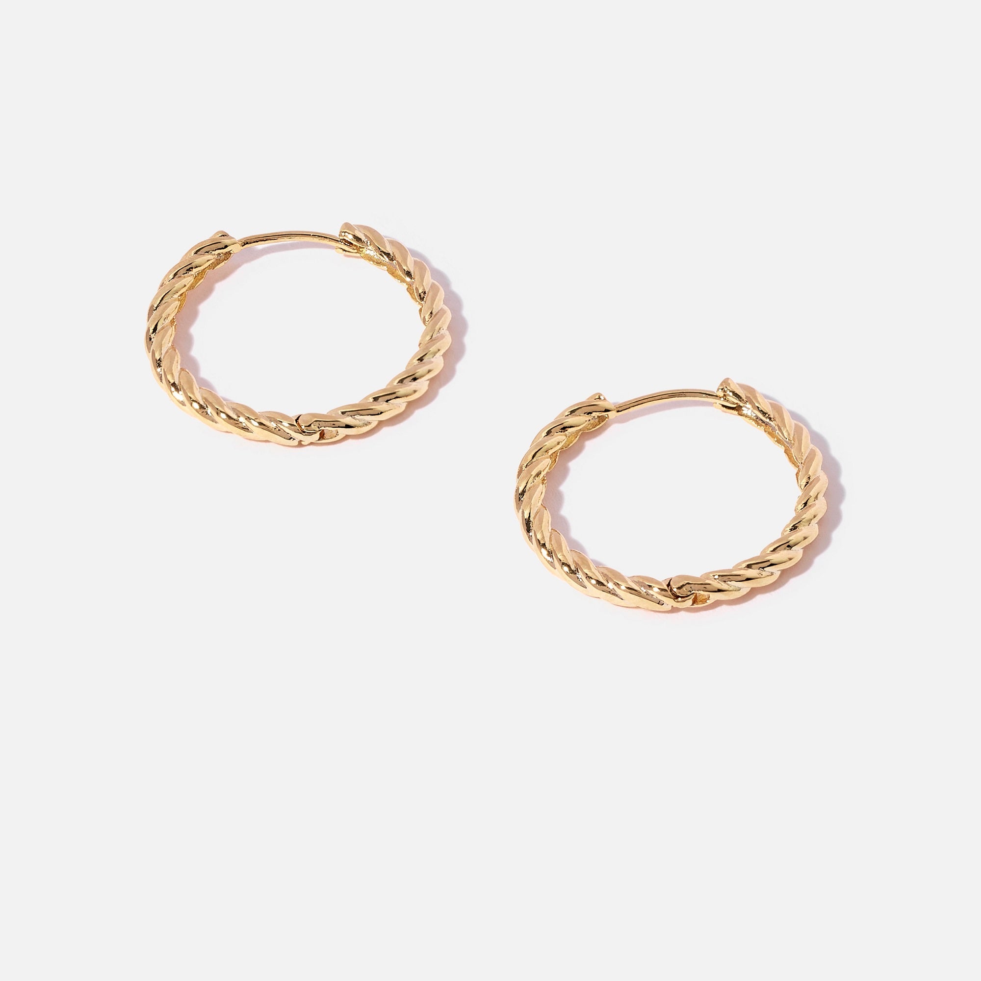 Large Twisted Gold Hoop Earrings