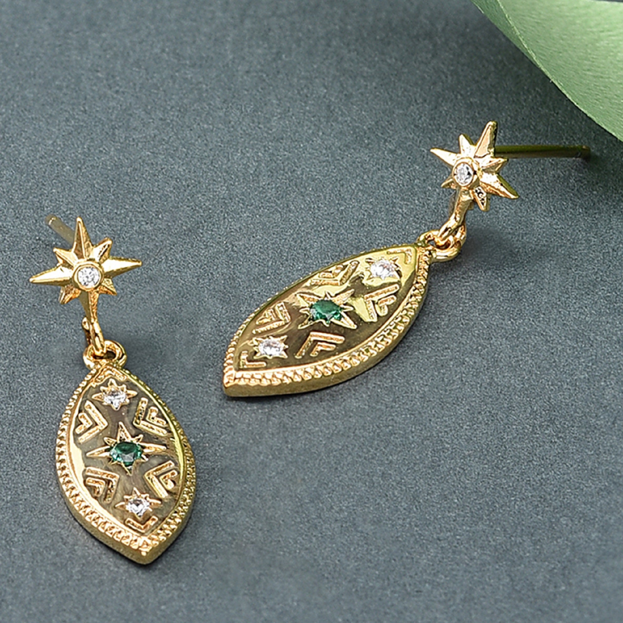 Real Gold Plated Limited Vintage Drop Earrings For Women By Accessorize London