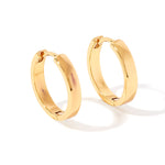 Real Gold Plated Square Edge Hoop Earrings For Women By Accessorize London