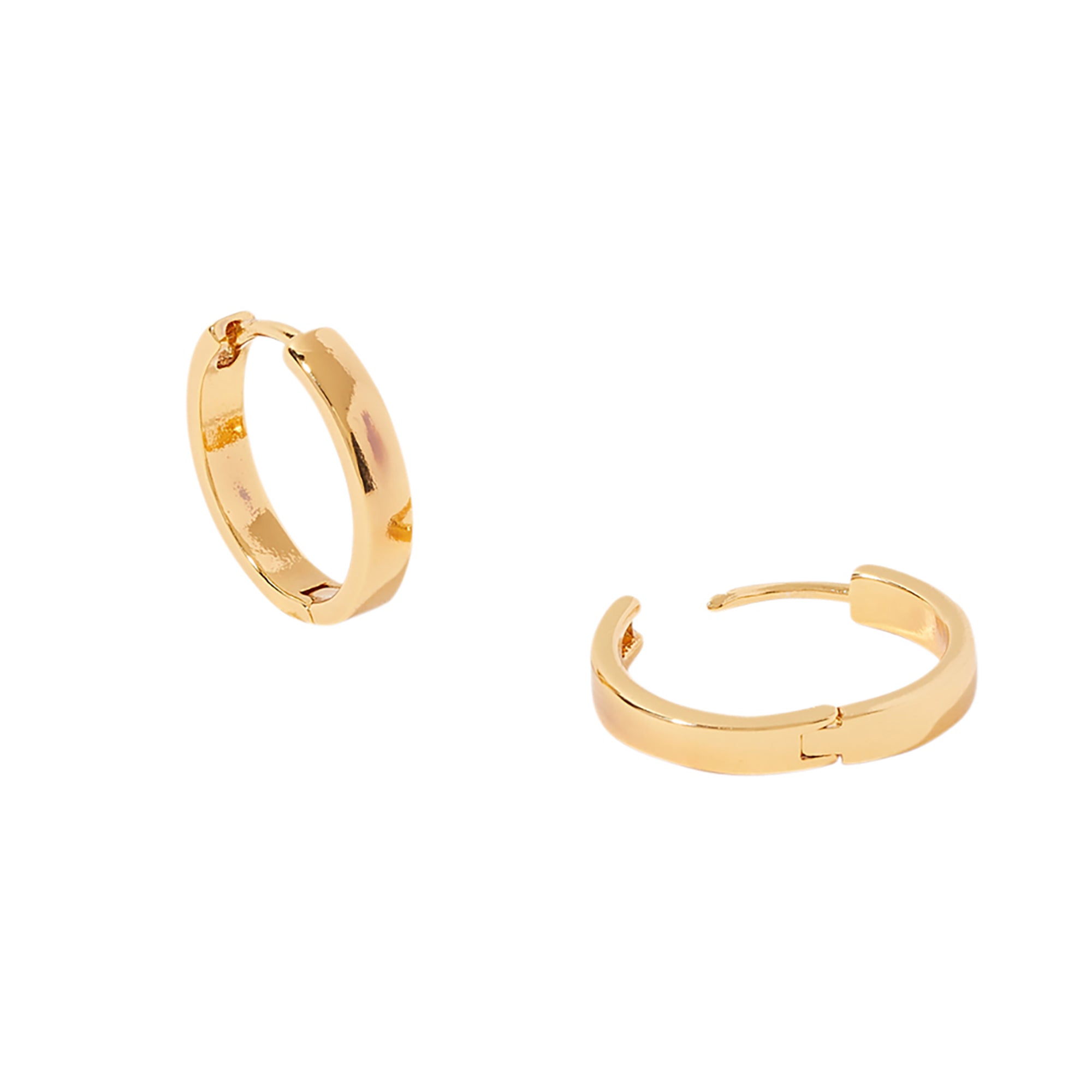 Real Gold Plated Square Edge Hoop Earrings For Women By Accessorize London
