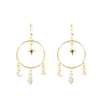 Real Gold Plated Celestial Dreamcatcher Earrings For Women By Accessorize London