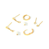 Real Gold Plated Set of 3 Crystal And Pearl Drop Earring For Women By Accessorize London