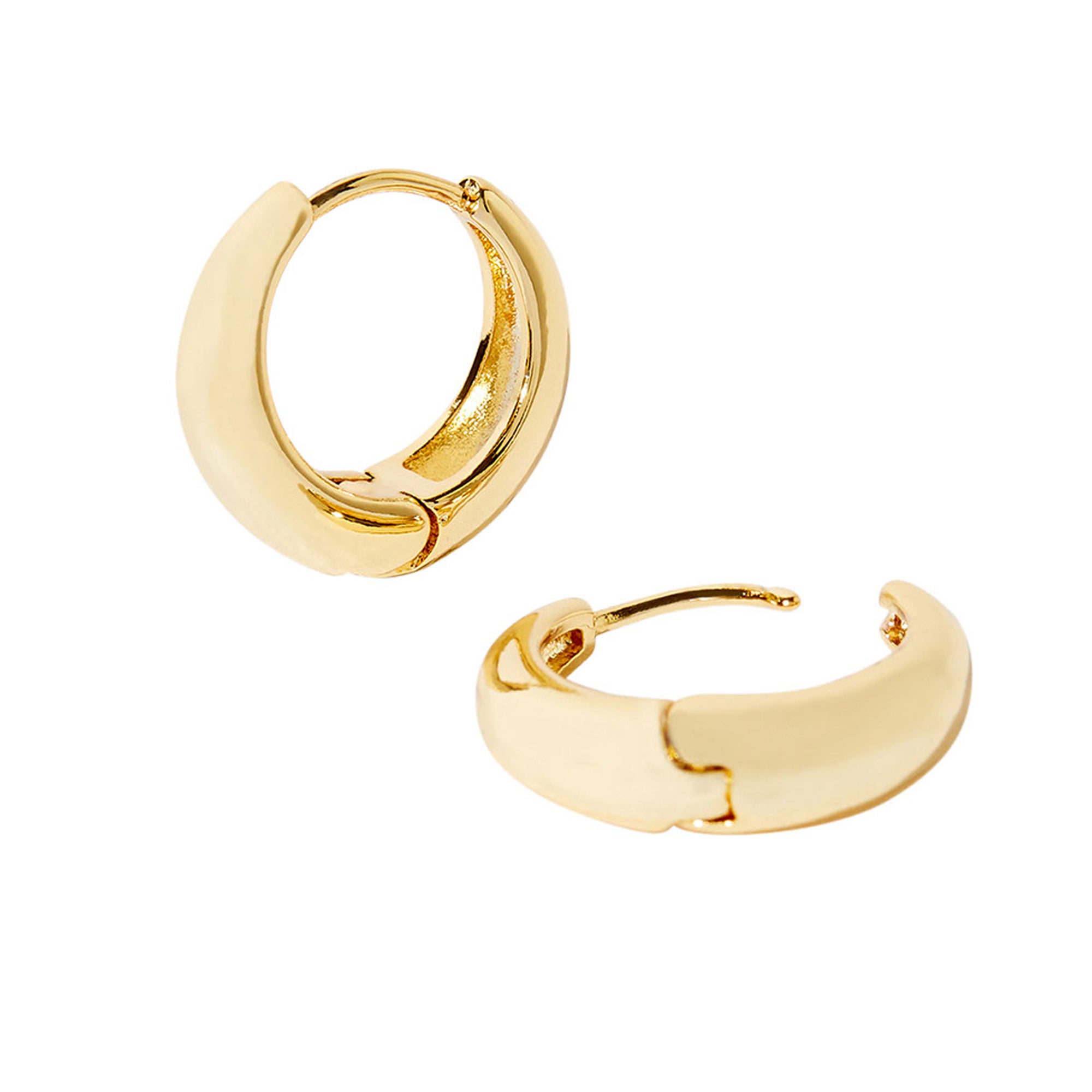 Real Gold Plated Z Basic Chunky Small Hoop For Women By Accessorize London