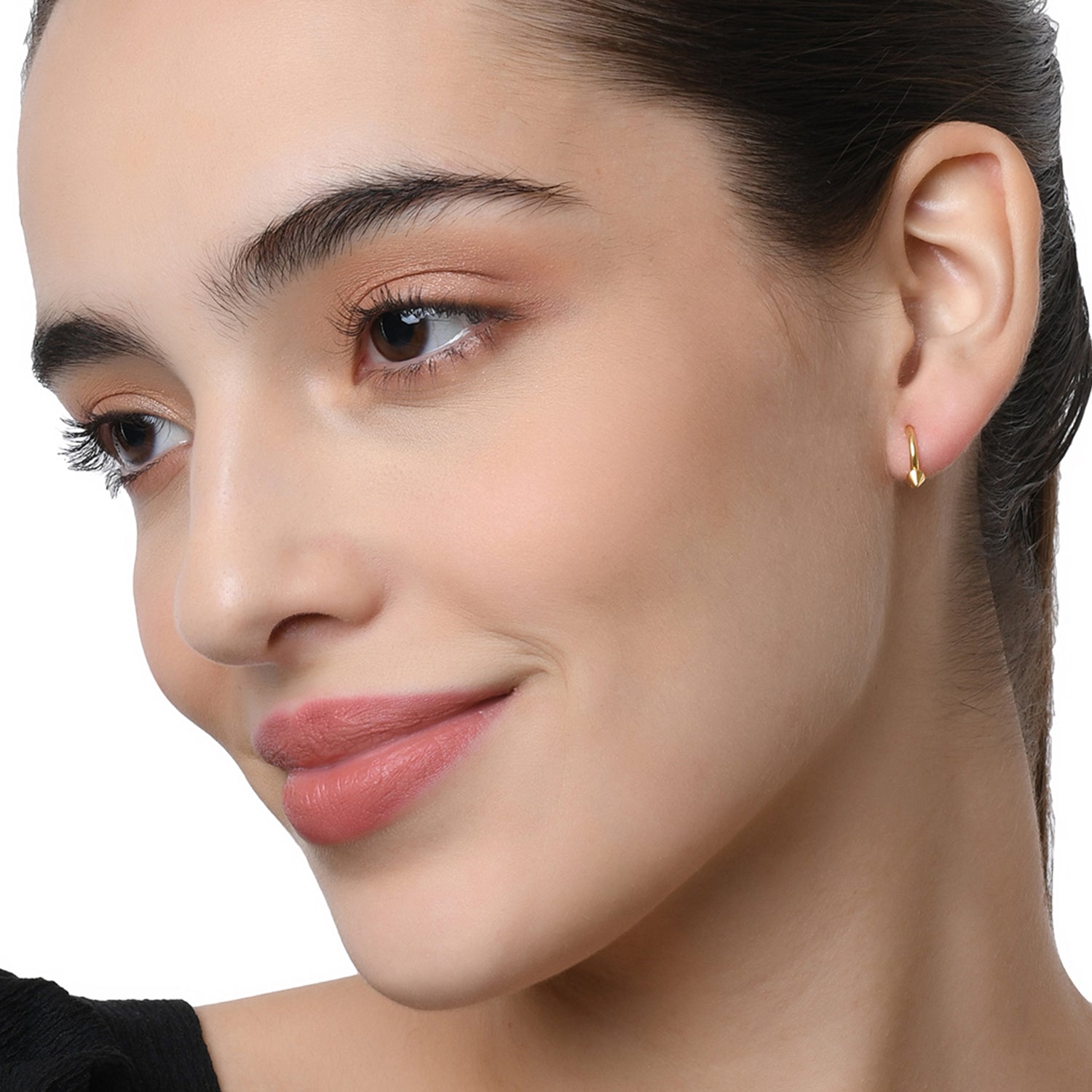 Real Gold Plated Heart Sunray Drop Huggie Earrings For Women By Accessorize London