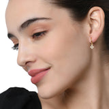 Real Gold Plated Diamond Drop Huggies Earring For Women By Accessorize London