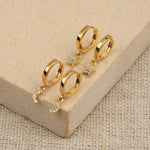 Real Gold Plated Set Of 2 Star & Moon Charm Huggie Hoop Earring For Women By Accessorize London
