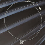 Accessorize London Women's Silver Butterfly Pave Pendant