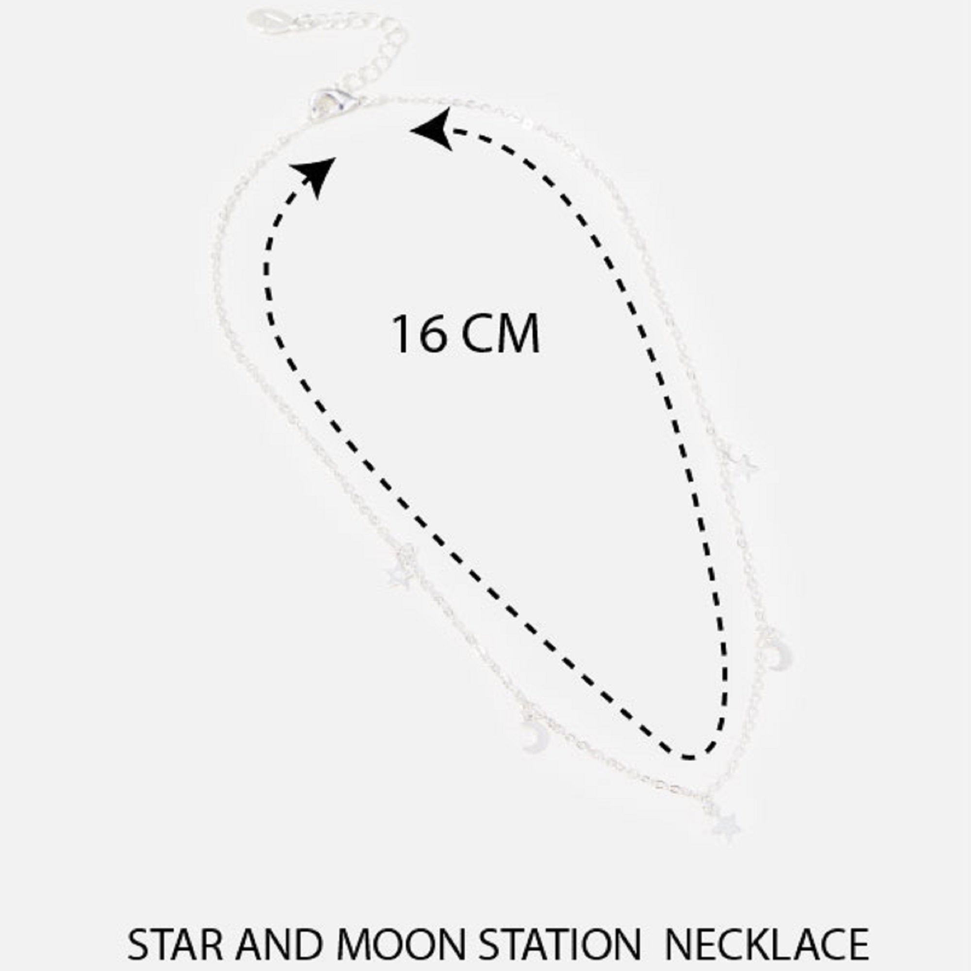 Accessorize London Star And Moon Station Silver Casual Necklace