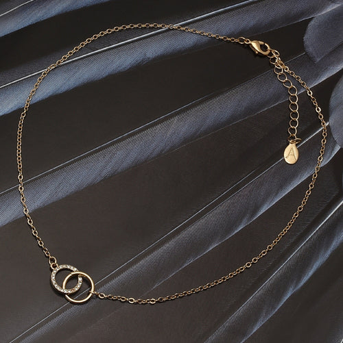 Accessorize London Women's Gold Linked Circles Necklace